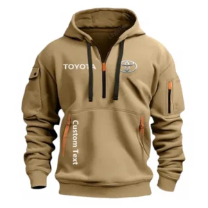 Hoodie Half Zipper Exclusive Logo Gift For Hybrid Car Enthusiasts CAR112 - Khaki