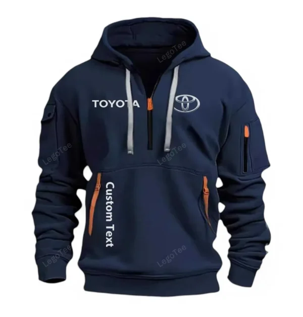 Hoodie Half Zipper Exclusive Logo Gift For Expedition SUV Enthusiasts CAR112 - Navy