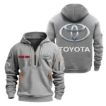 Mid-Size Pickup Truck Hoodie Half Zipper, All Over Print Hoodie Gift For Mid-Size Pickup Truck Enthusiasts CAR200 - Gray