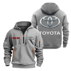Mid-Size Pickup Truck Hoodie Half Zipper, All Over Print Hoodie Gift For Mid-Size Pickup Truck Enthusiasts CAR200 - Gray