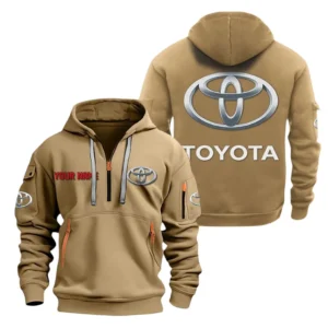Long-Life Vehicle Hoodie Half Zipper, All Over Print Hoodie Gift For Long-Life Vehicle Enthusiasts CAR200 - Khaki