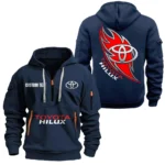 Hoodie Half Zipper Exclusive Logo Gift For Pickup Truck Enthusiasts CAR170 - Navy