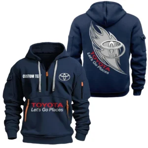 Hoodie Half Zipper Exclusive Logo Gift For Global Auto Enthusiasts CAR170 - Navy