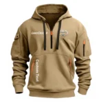 Hoodie Half Zipper Exclusive Logo Gift For Expedition SUV Enthusiasts CAR112 - Khaki