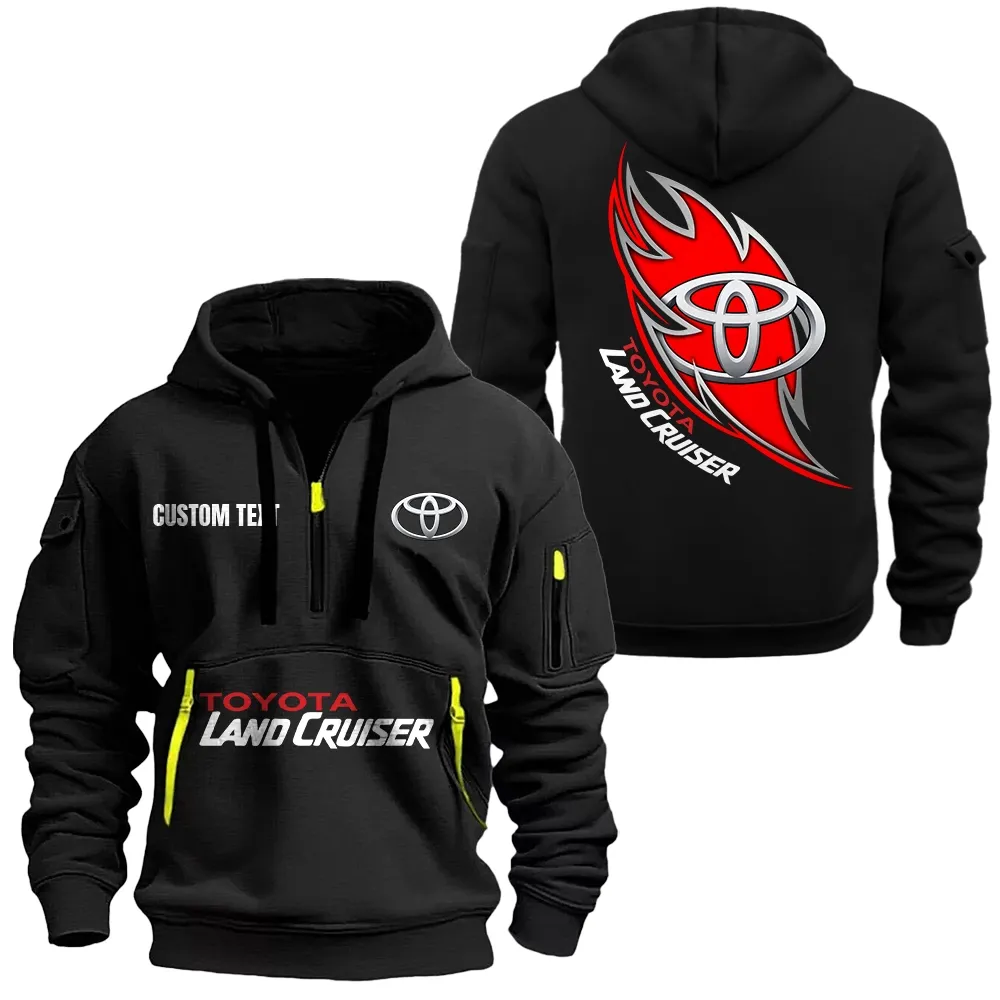 Hoodie Half Zipper Exclusive Logo Gift For Mid-Size Pickup Truck Enthusiasts CAR170 - Black