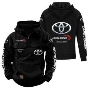 Utility Off-Roader Tactical Quarter Zip Hoodie, Exclusive Logo Hoodie For Car Enthusiasts CAR960 - Black