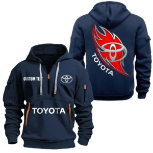 Hoodie Half Zipper Exclusive Logo Gift For Utility Pickup Truck Enthusiasts CAR170 - Navy