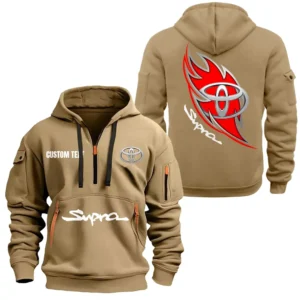Street Racer Car Hoodie Half Zipper, Exclusive Logo Hoodie For Street Racer Car Enthusiasts CAR170 - Khaki