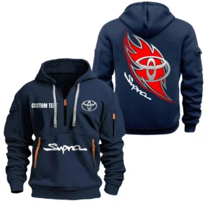 Long-Life Vehicle Hoodie Half Zipper, Exclusive Logo Hoodie For Long-Life Vehicle Enthusiasts CAR170 - Navy