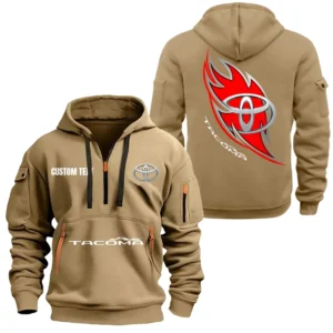 Mid-Size Pickup Truck Hoodie Half Zipper, Exclusive Logo Hoodie For Mid-Size Pickup Truck Enthusiasts CAR170 - Khaki