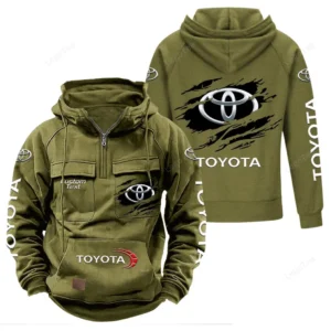 High-Tech Auto Tactical Quarter Zip Hoodie, Exclusive Logo Hoodie For Car Enthusiasts CAR122 - Army Green