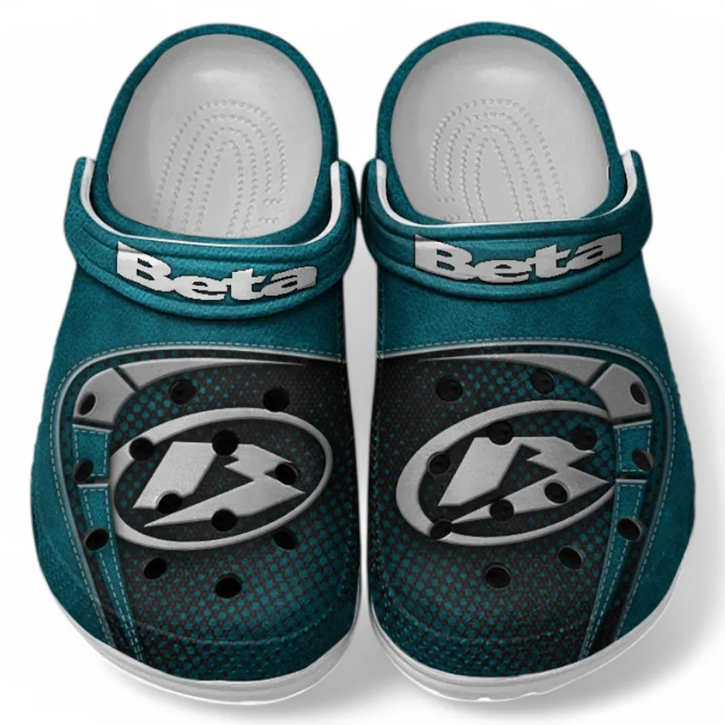 Trail Motorbike Culture Clog, Stylish All Over Print Lightweight Shoes for Auto Fans and Streetwear Style CAR183 - Cyan