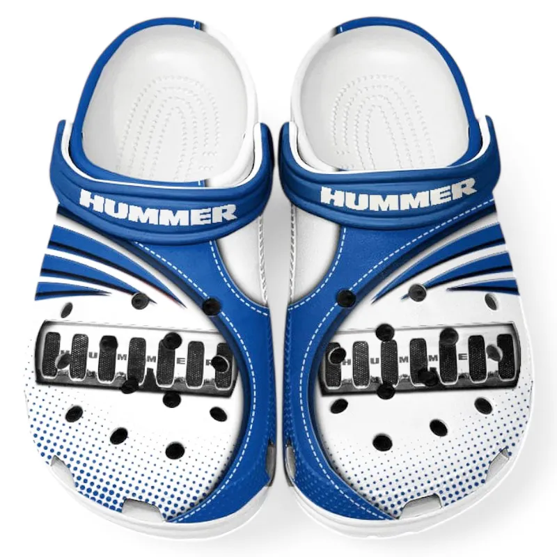 Trendy 4x4 Utility Vehicle Themed Clog, Full Print Lightweight Footwear for Fans of Automotive Style CAR181 - Blue