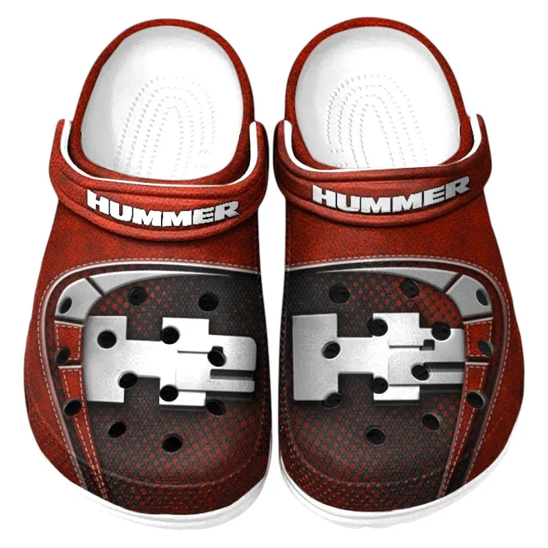 Trendy Adventure Vehicle Themed Clog, Full Print Lightweight Footwear for Fans of Automotive Style CAR177 - Red