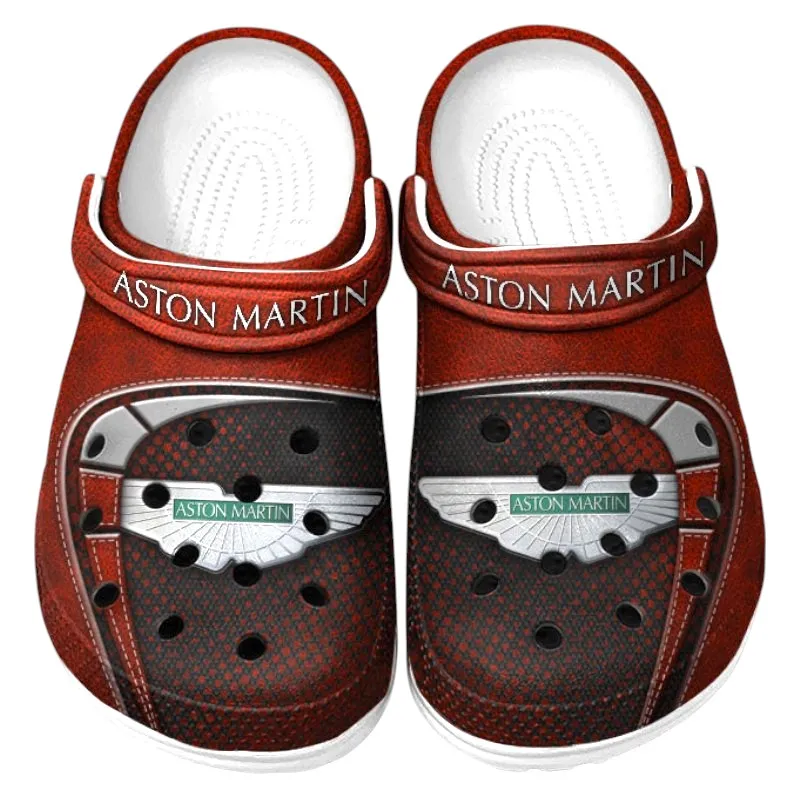 Trendy British Luxury Sports Car Themed Clog, Full Print Lightweight Footwear for Fans of Automotive Style CAR177 - Red