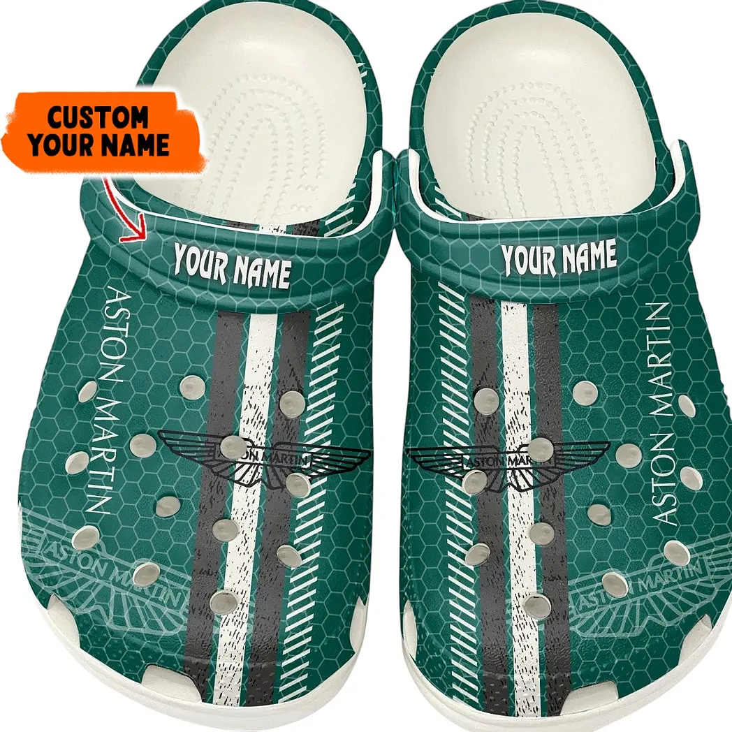 Trendy British Luxury Sports Car Themed Clog, Full Print Lightweight Footwear for Fans of Automotive Style CAR820 - White