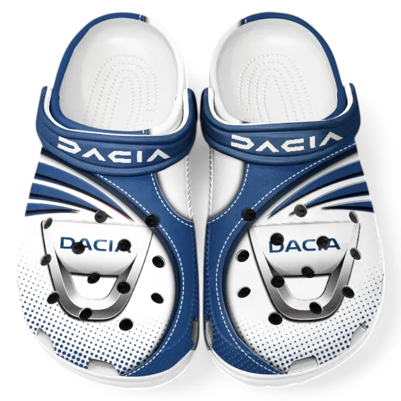 Trendy Budget-Friendly Vehicle Themed Clog, Full Print Lightweight Footwear for Fans of Automotive Style CAR181 - Blue