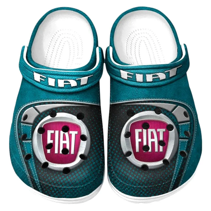 Trendy Compact Car Themed Clog, Full Print Lightweight Footwear for Fans of Automotive Style CAR177 - Cyan