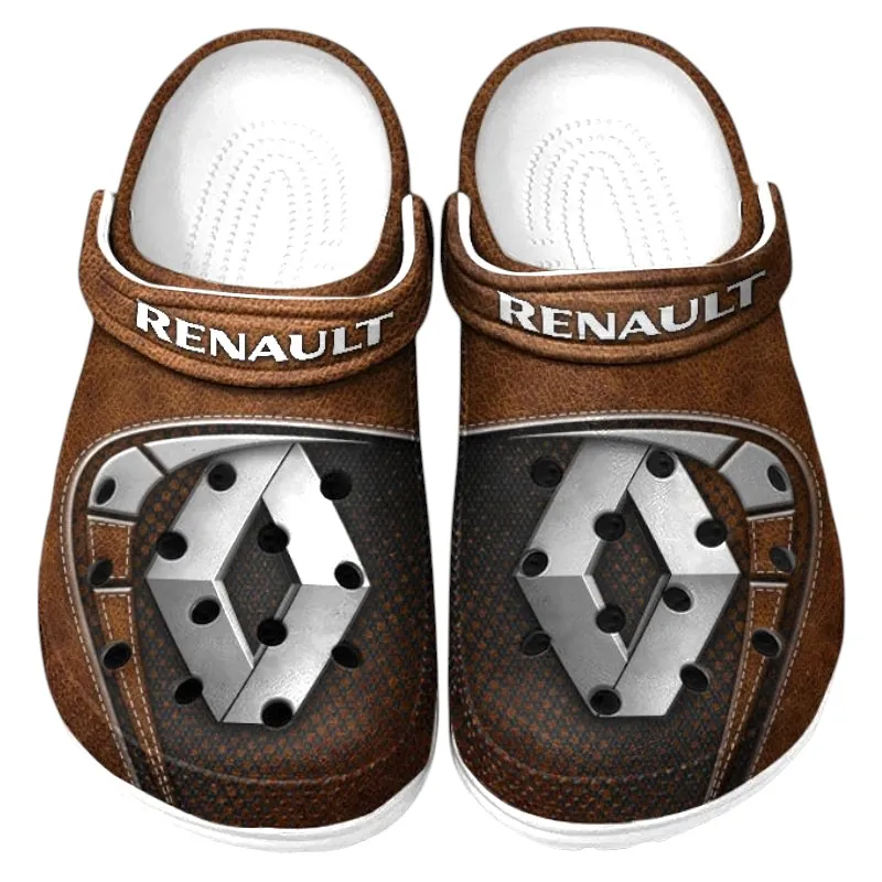 Trendy Compact Hatchback Themed Clog, Full Print Lightweight Footwear for Fans of Automotive Style CAR177 - Brown