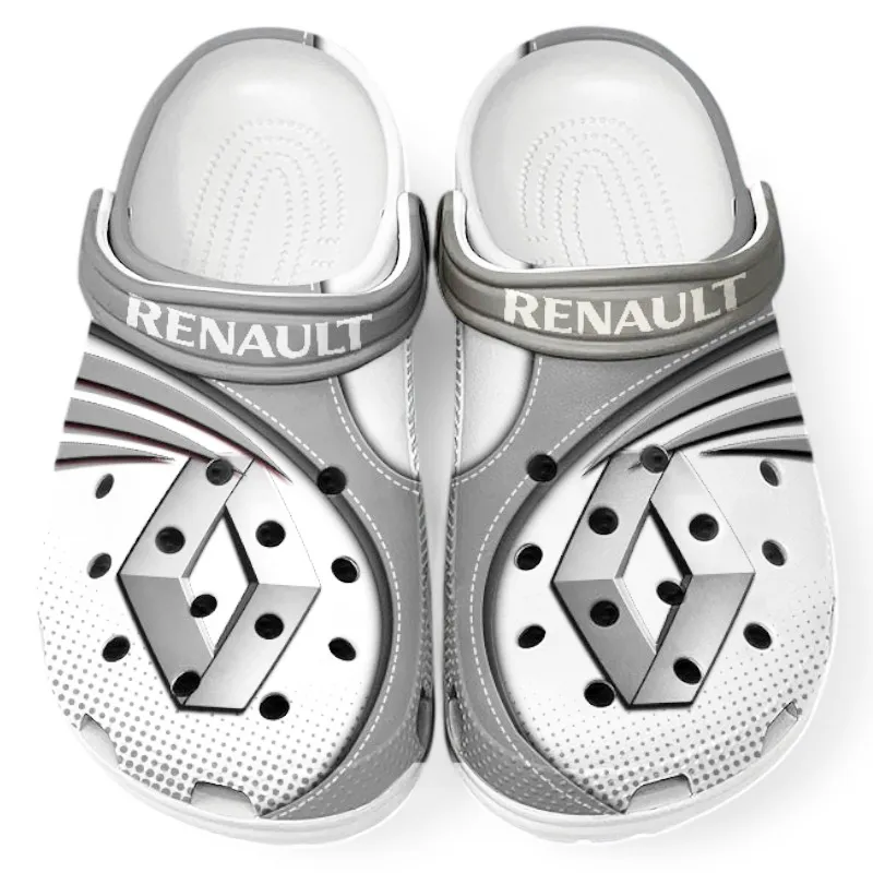 Trendy Compact Hatchback Themed Clog, Full Print Lightweight Footwear for Fans of Automotive Style CAR181 - Gray