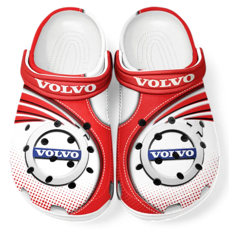 Trendy Crossover Vehicle Themed Clog, Full Print Lightweight Footwear for Fans of Automotive Style CAR181 - Red