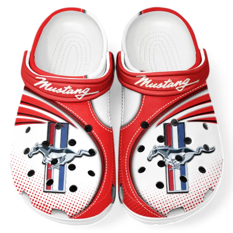 Trendy Drag Strip Car Themed Clog, Full Print Lightweight Footwear for Fans of Automotive Style CAR181 - Red