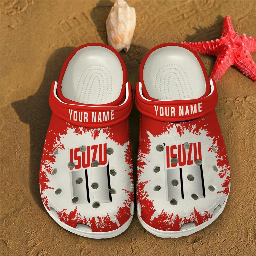 Trendy Durable Truck Themed Clog, Full Print Lightweight Footwear for Fans of Automotive Style DCAR46 - White