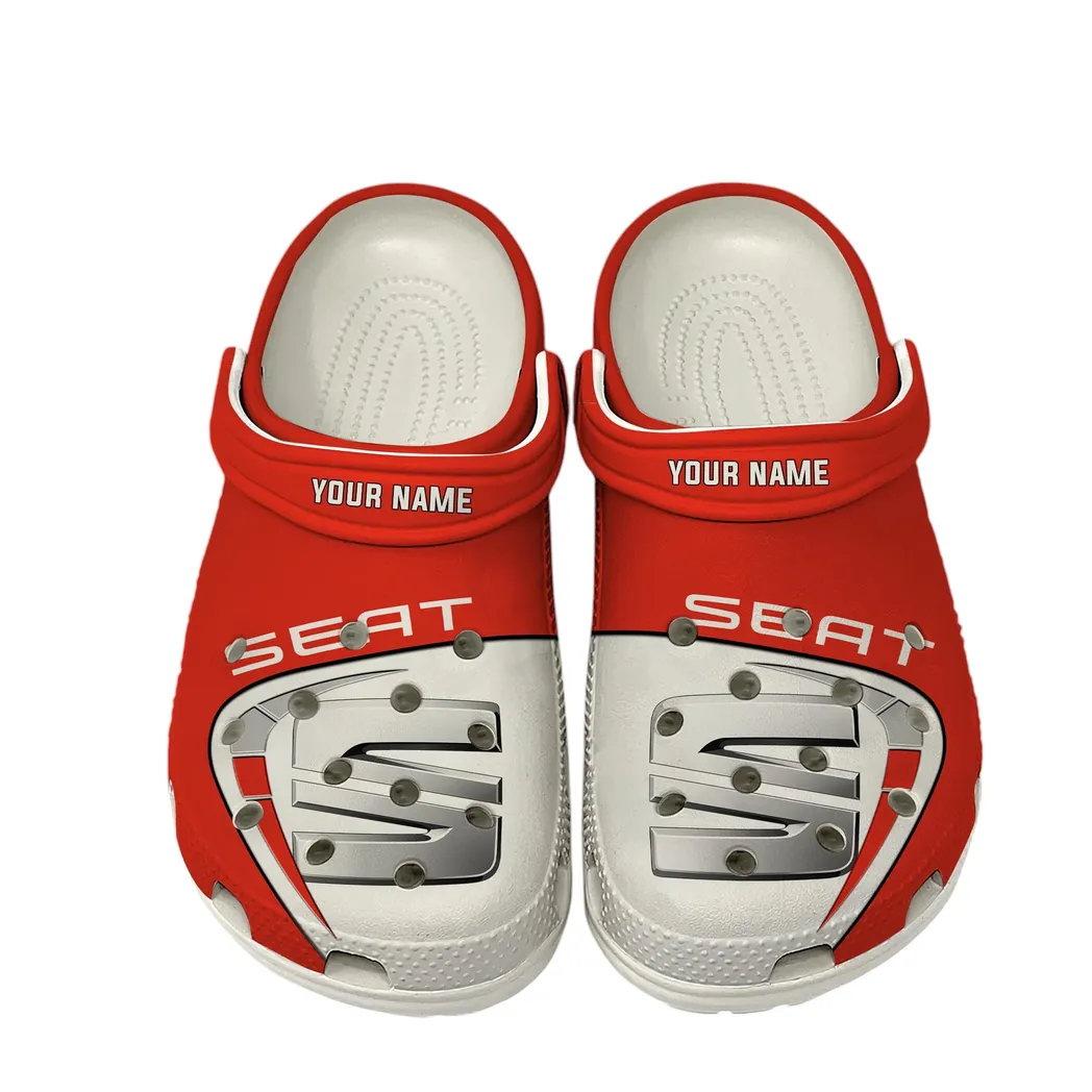 Trendy Eco-Friendly Ride Themed Clog, Full Print Lightweight Footwear for Fans of Automotive Style CAR168 - White