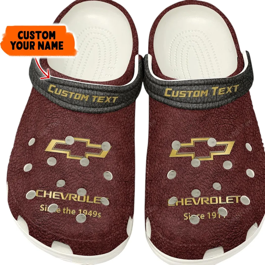 Trendy Everyday Utility Vehicle Themed Clog, Full Print Lightweight Footwear for Fans of Automotive Style CAR141 - Red