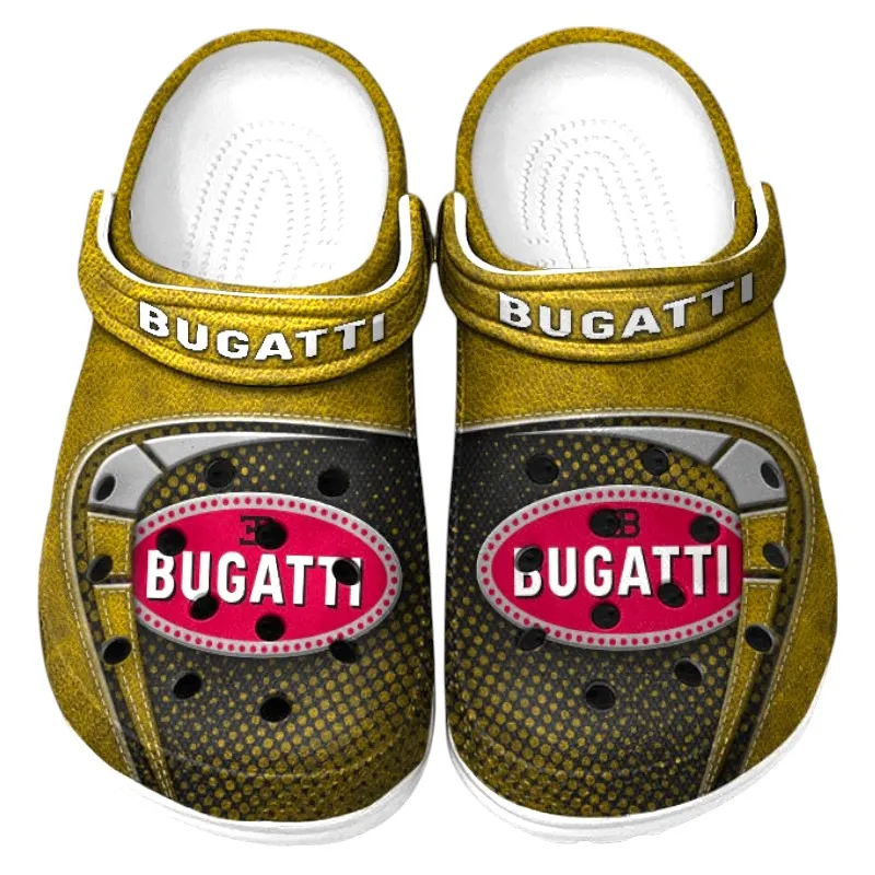 Trendy Extreme Speed Vehicle Themed Clog, Full Print Lightweight Footwear for Fans of Automotive Style CAR177 - Yellow