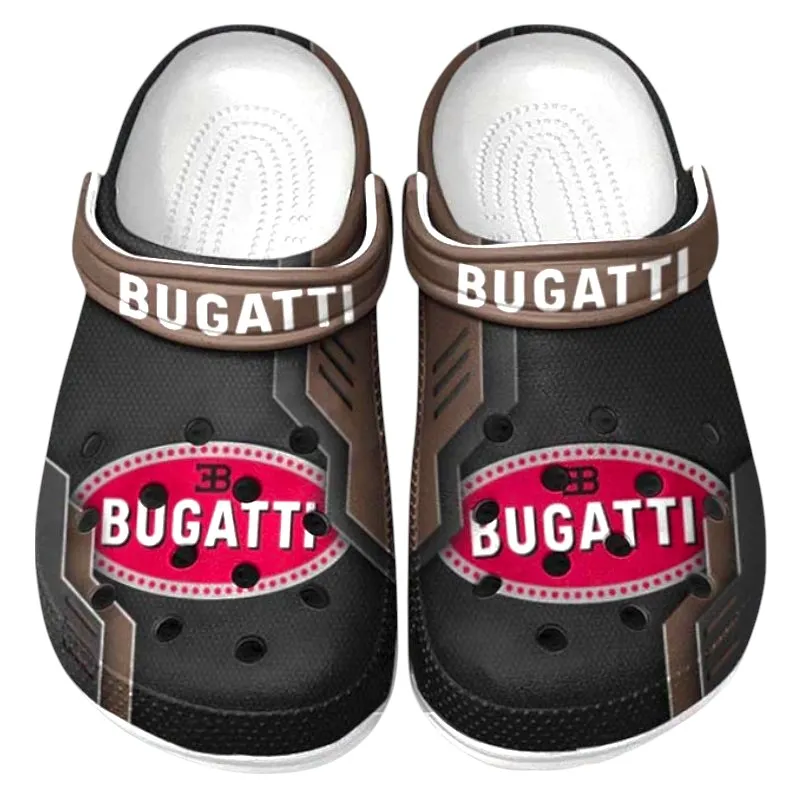Trendy Extreme Speed Vehicle Themed Clog, Full Print Lightweight Footwear for Fans of Automotive Style CAR185 - Brown