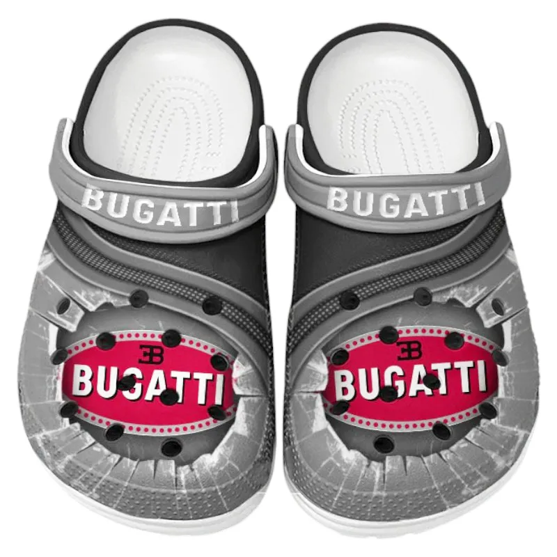 Trendy Extreme Speed Vehicle Themed Clog, Full Print Lightweight Footwear for Fans of Automotive Style CAR188 - Gray