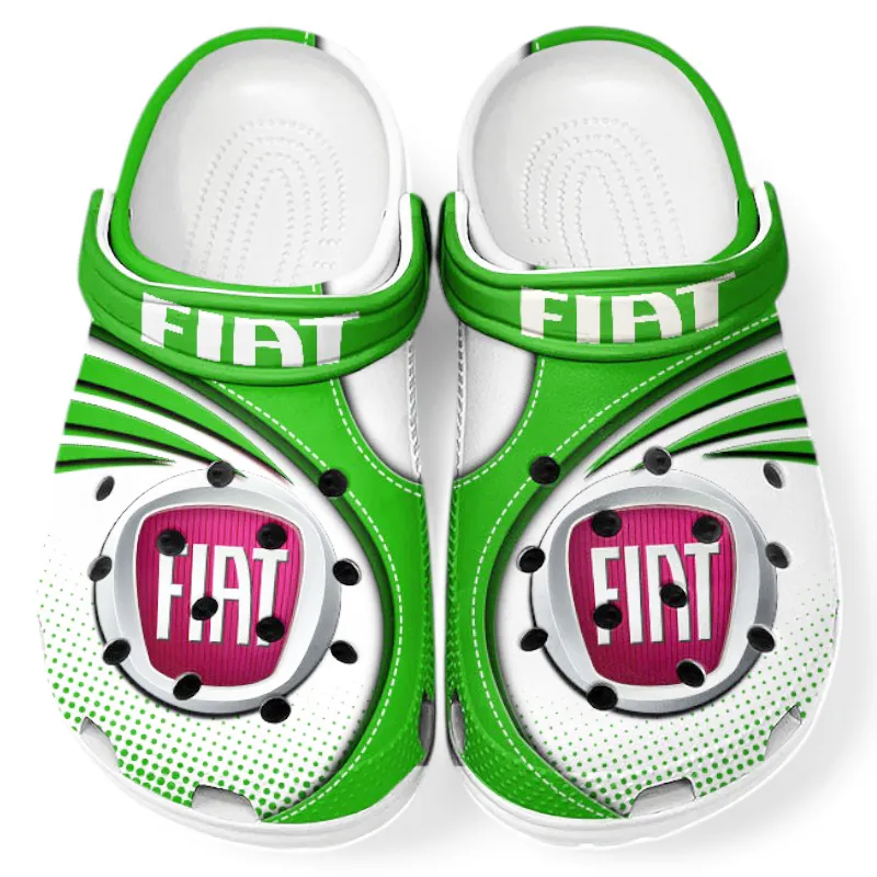 Trendy Farm Tractor Themed Clog, Full Print Lightweight Footwear for Fans of Automotive Style CAR181 - Green