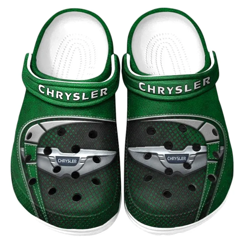 Trendy Full-Size Car Themed Clog, Full Print Lightweight Footwear for Fans of Automotive Style CAR177 - Green