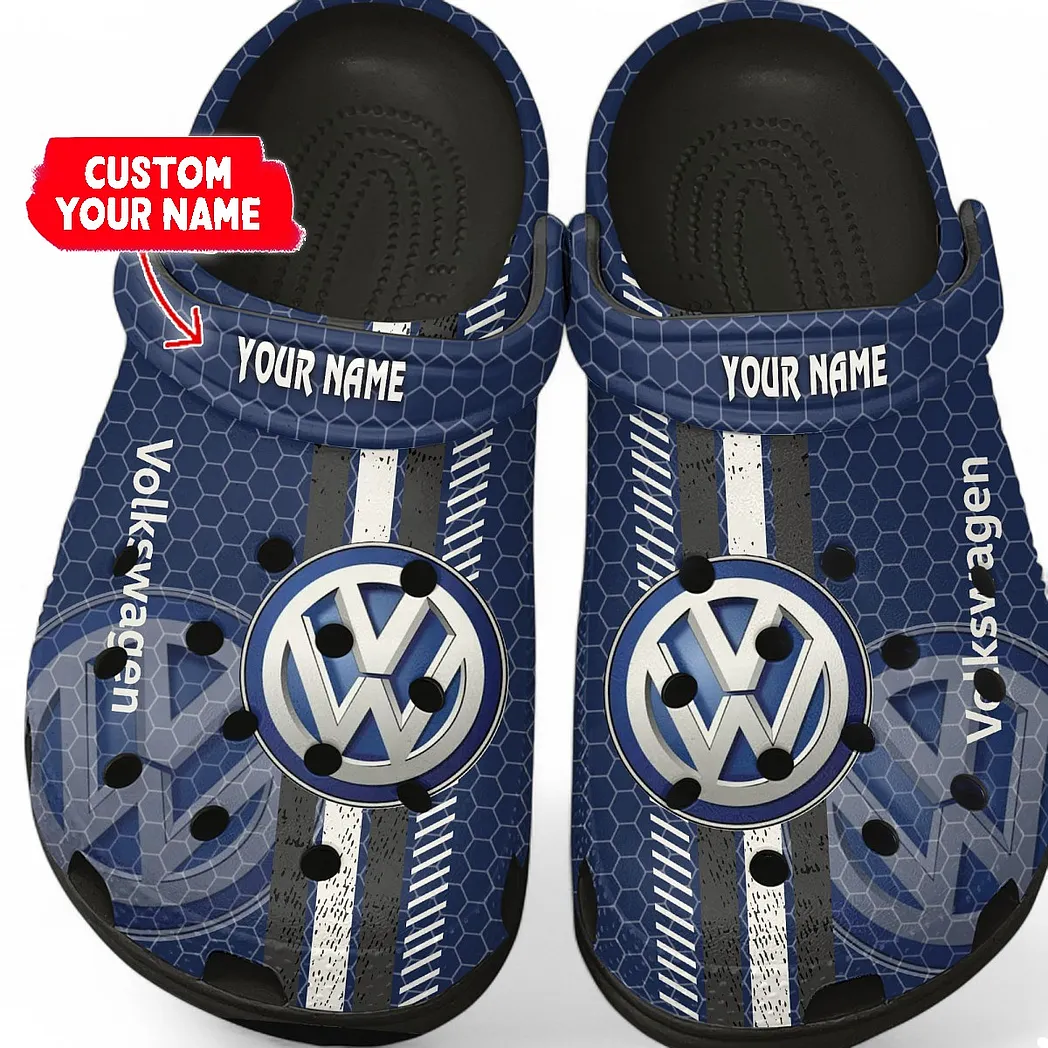 Trendy German Car Themed Clog, Full Print Lightweight Footwear for Fans of Automotive Style CAR820 - Black
