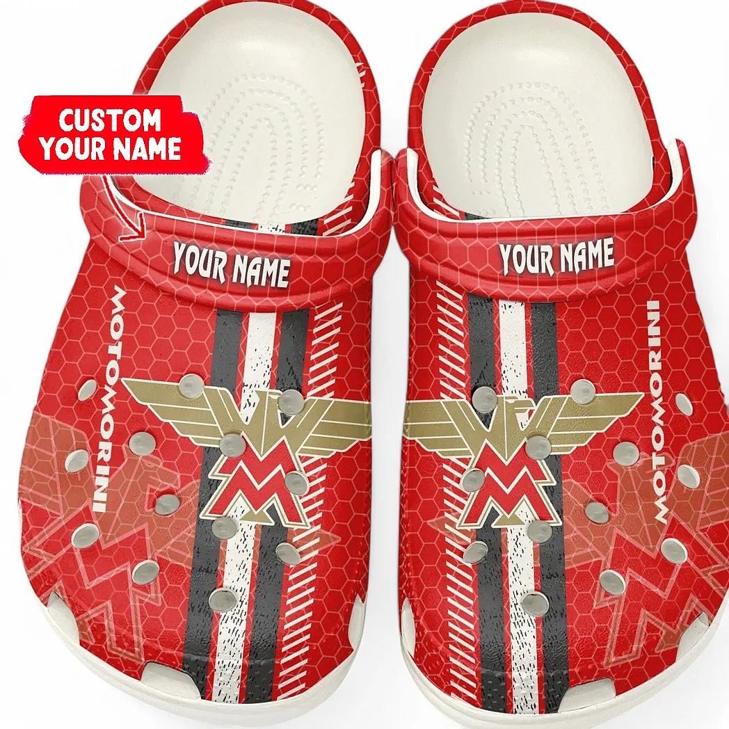 Trendy Iconic Road Bike Themed Clog, Full Print Lightweight Footwear for Fans of Automotive Style CAR820 - White