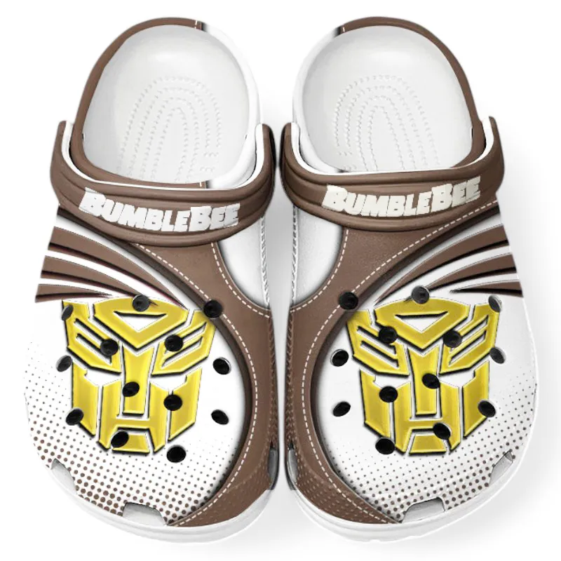 Trendy Muscle Car Themed Clog, Full Print Lightweight Footwear for Fans of Automotive Style CAR181 - Brown