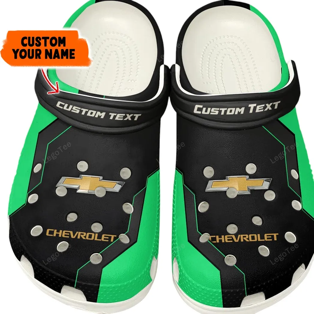 Trendy Off-Road SUV Themed Clog, Full Print Lightweight Footwear for Fans of Automotive Style CAR140 - Kelly Green