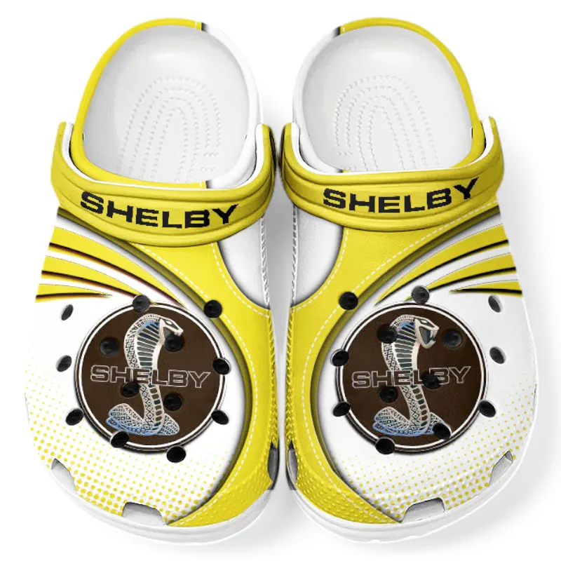 Trendy Performance Coupe Themed Clog, Full Print Lightweight Footwear for Fans of Automotive Style CAR181 - Yellow