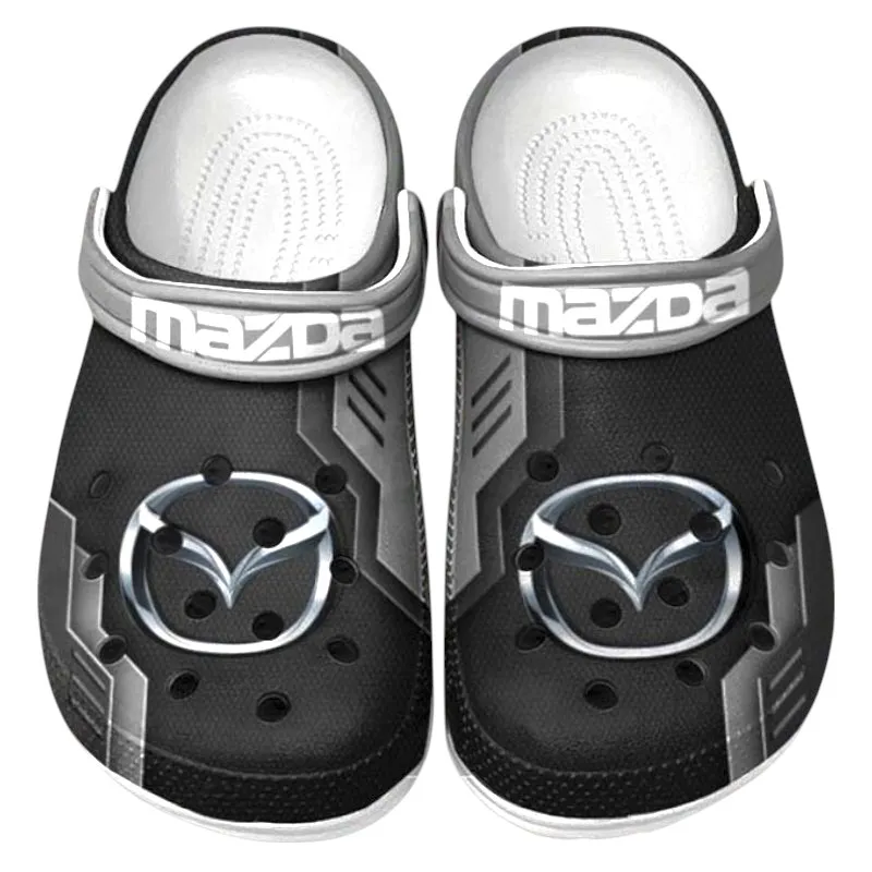 Trendy Performance Coupe Themed Clog, Full Print Lightweight Footwear for Fans of Automotive Style CAR185 - Gray