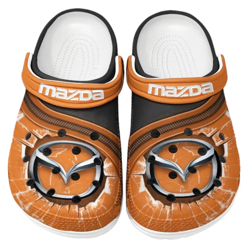Trendy Performance Coupe Themed Clog, Full Print Lightweight Footwear for Fans of Automotive Style CAR188 - Orange