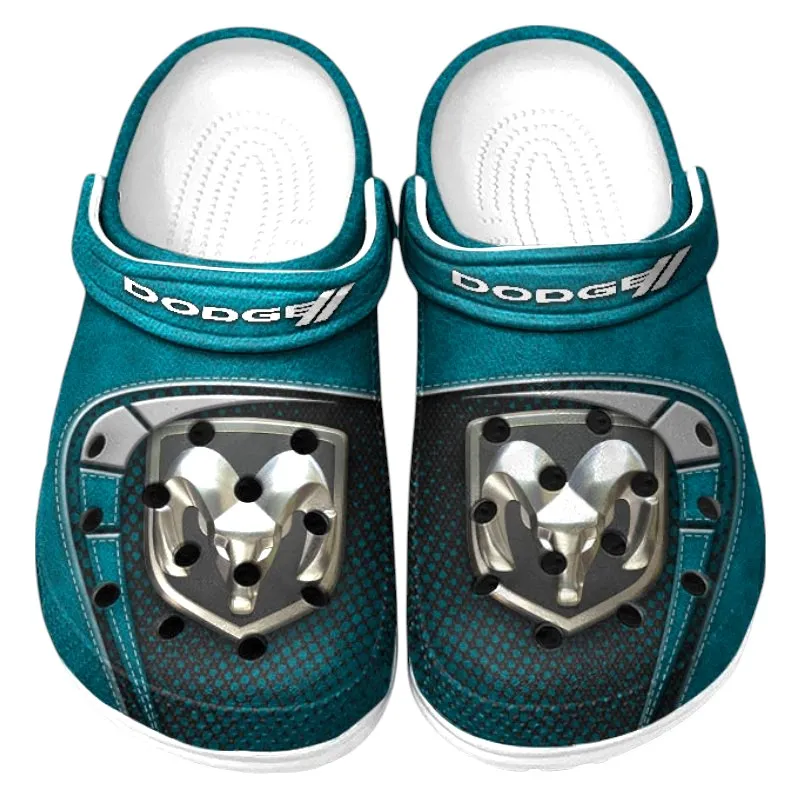Trendy Performance Vehicle Themed Clog, Full Print Lightweight Footwear for Fans of Automotive Style CAR177 - Cyan