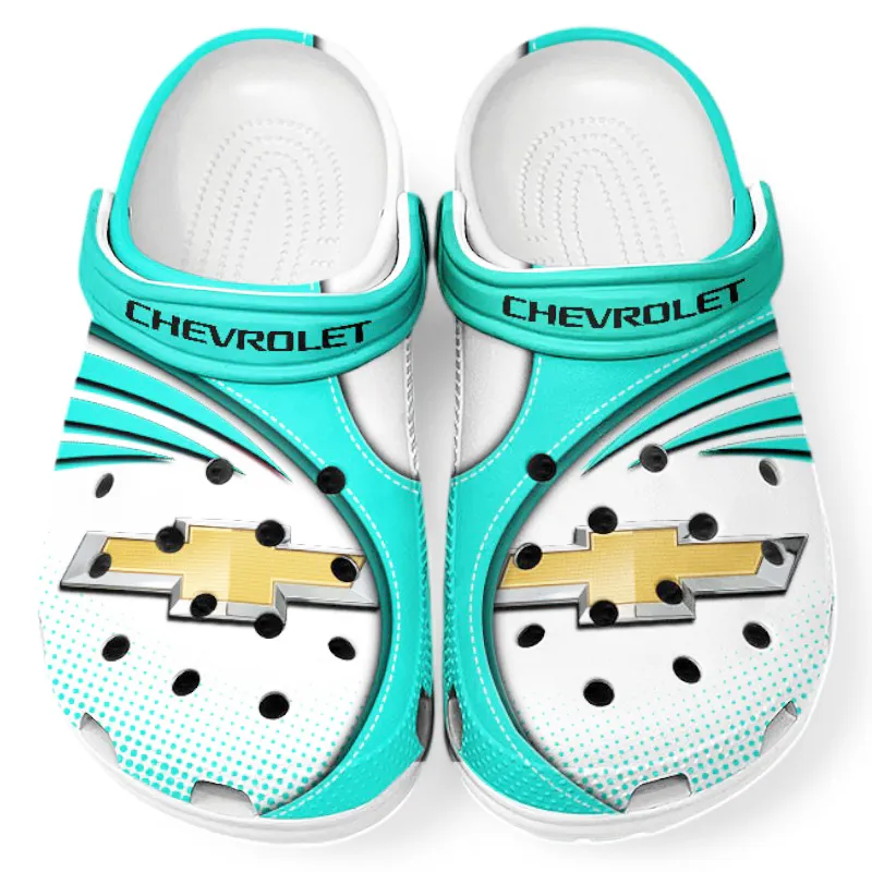 Trendy Performance Vehicle Themed Clog, Full Print Lightweight Footwear for Fans of Automotive Style CAR181 - Cyan