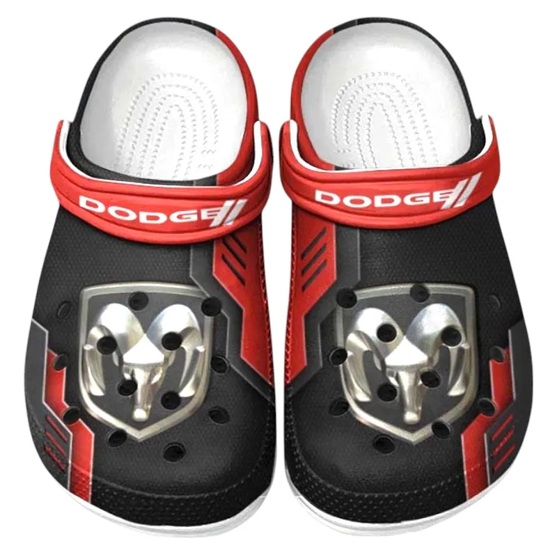 Trendy Performance Vehicle Themed Clog, Full Print Lightweight Footwear for Fans of Automotive Style CAR185 - Red
