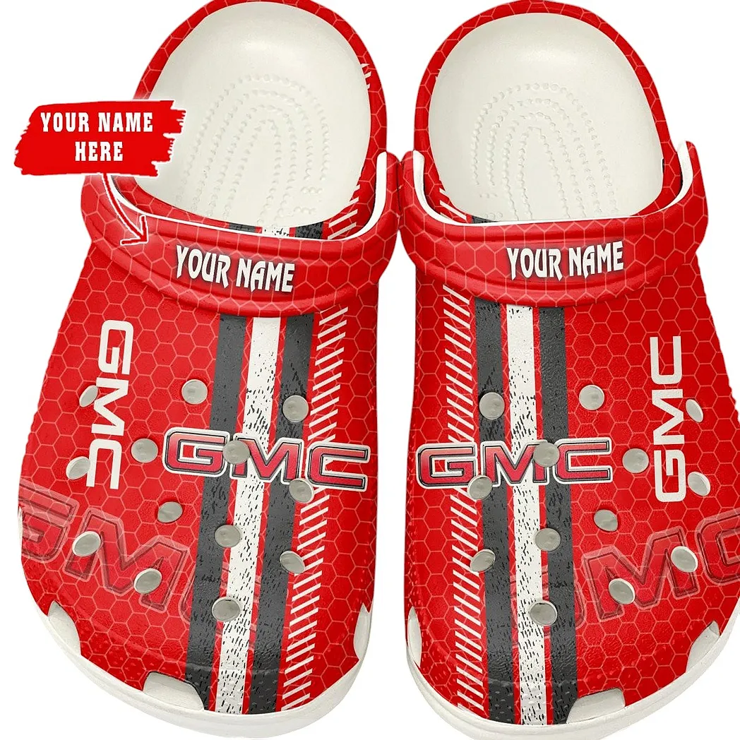 Trendy Pickup Truck Themed Clog, Full Print Lightweight Footwear for Fans of Automotive Style CAR820 - White