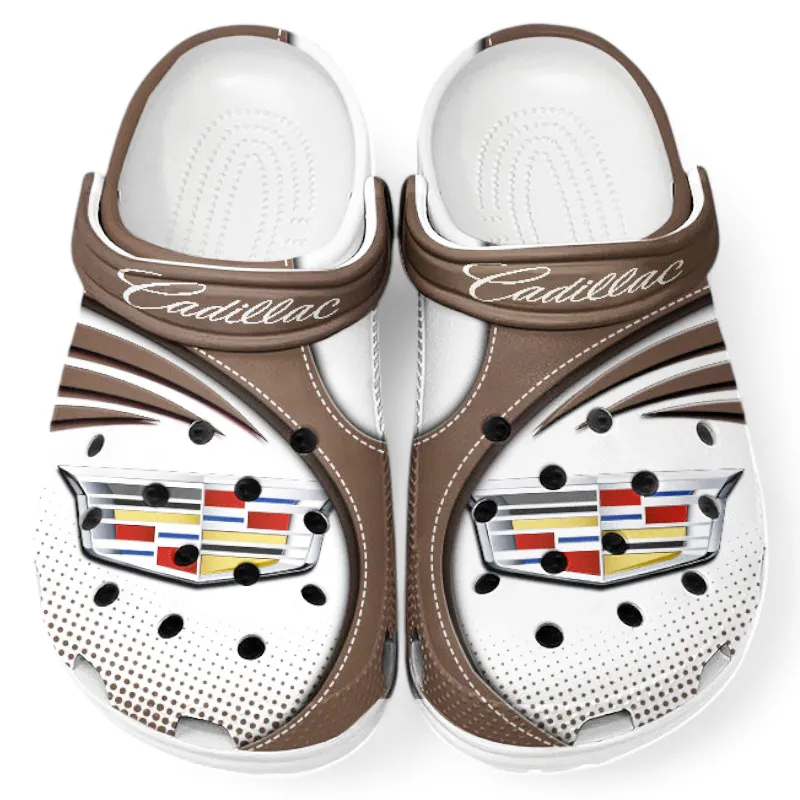 Trendy Premium Performance Car Themed Clog, Full Print Lightweight Footwear for Fans of Automotive Style CAR181 - Brown