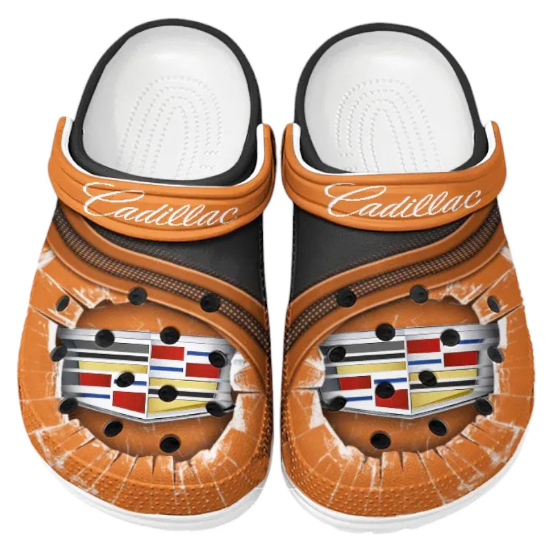 Trendy Premium Performance Car Themed Clog, Full Print Lightweight Footwear for Fans of Automotive Style CAR188 - Orange