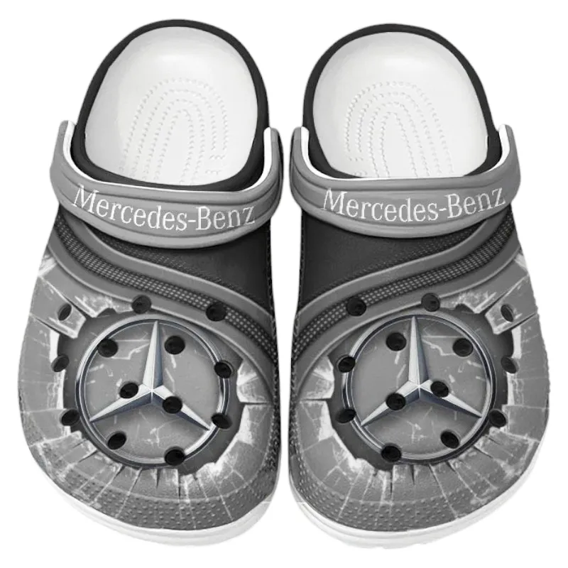 Trendy Premium SUV Themed Clog, Full Print Lightweight Footwear for Fans of Automotive Style CAR188 - Gray