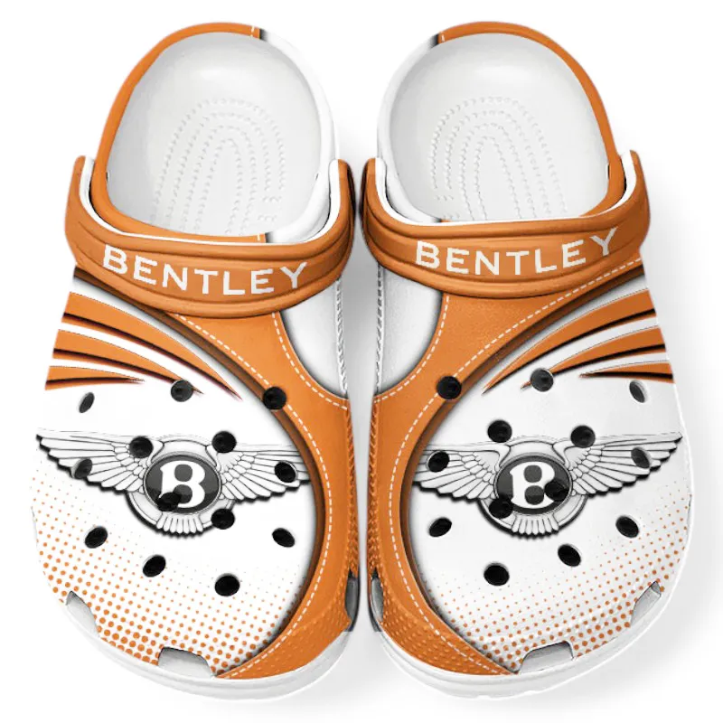 Trendy Prestige Automobile Themed Clog, Full Print Lightweight Footwear for Fans of Automotive Style CAR181 - Orange