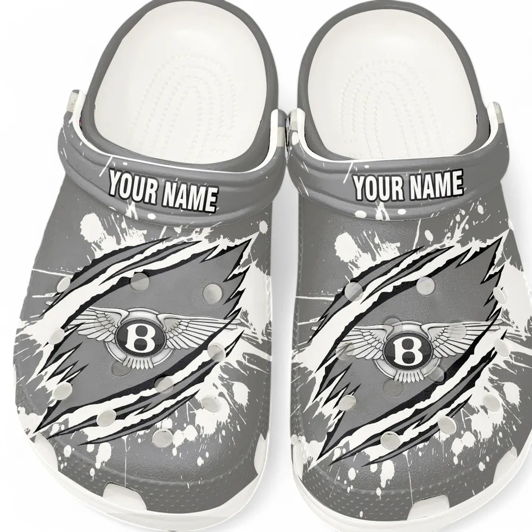 Trendy Prestige Automobile Themed Clog, Full Print Lightweight Footwear for Fans of Automotive Style CAR560 - White